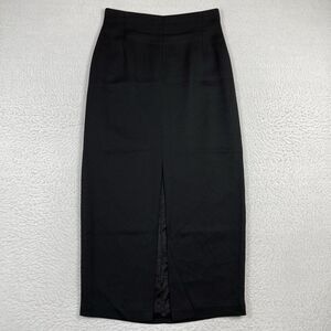 Equator Skirt Womens 10 Black‎ Front Slit Vintage Made In USA Goth Career